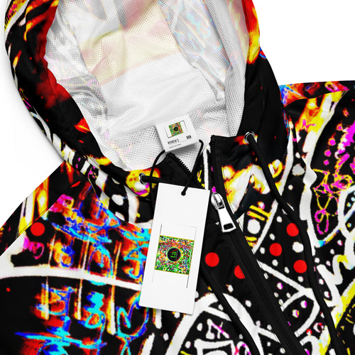 Abstract Women’s Cropped Windbreaker