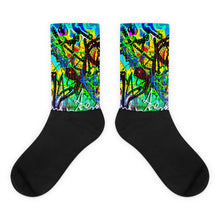 Abstract Black foot socks